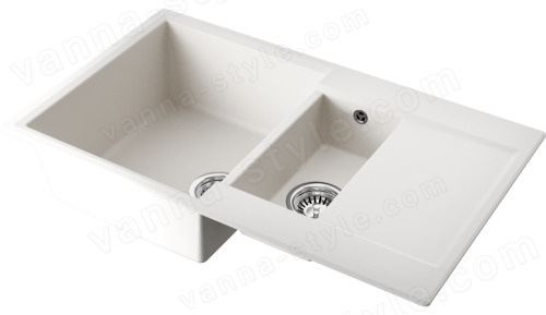 Кухонная мойка Omoikiri Daisen 86-2-PA 4993473 86x51 из искусственного гранита, пастила