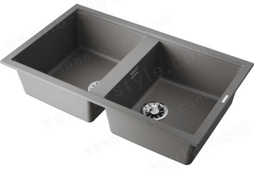 Кухонная мойка Omoikiri Kitagawa 86-2-GR 4993491 86x51 из искусственного камня, leningrad grey