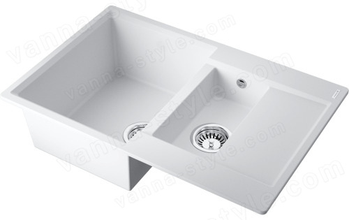 Кухонная мойка Omoikiri Daisen 78-2T-WH 4993530 78x51 из искусственного гранита, белый