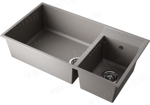 Кухонная мойка Omoikiri Tedori 85-2-U-GR 4993542 85x46.5 из искусственного гранита, leningrad 