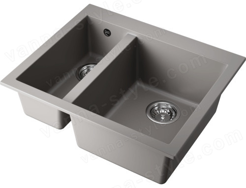 Кухонная мойка Omoikiri Bosen 59-2-GR 4993558 59x50 из искусственного гранита, leningrad grey