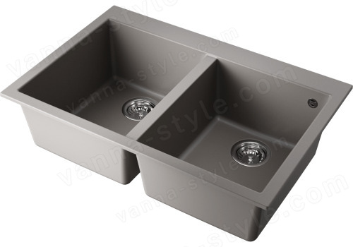Кухонная мойка Omoikiri Bosen 80-2-GR 4993569 80x53 из искусственного гранита, leningrad grey