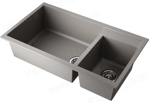 Кухонная мойка Omoikiri Tedori 86-2-LB-GR 4993573 86x50 из искусственного гранита, leningrad g