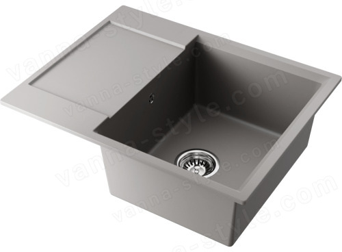 Кухонная мойка Omoikiri Daisen 65-GR 4993682 65x51 из искусственного гранита, leningrad grey