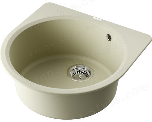 Кухонная мойка Omoikiri Akegata-51-BE 4993752 51x51 из искусственного гранита, ваниль