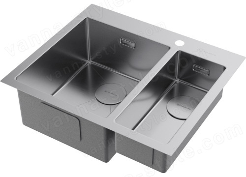 Кухонная мойка Omoikiri Akisame 60-2-IN-L 4993775 60.5x51 стальная, сталь
