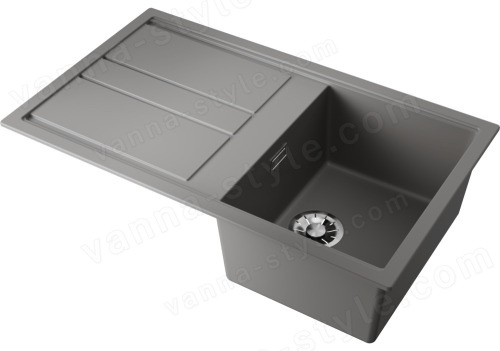 Кухонная мойка Omoikiri Kitagawa 86-GR 4993807 86x51 из искусственного камня, leningrad grey