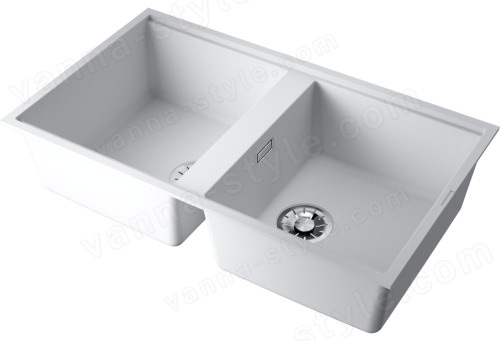 Кухонная мойка Omoikiri Kitagawa 83-2-U-WH 4993809 83.6x48.8 из искусственного камня, белый