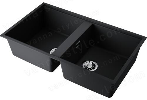 Кухонная мойка Omoikiri Kitagawa 83-2-U-GB 4993811 83.6x48.8 из искусственного камня, графит