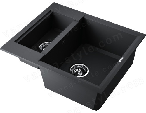 Кухонная мойка Omoikiri Sakaime 60-2-BL 4993908 60x50 из искусственного гранита, черный