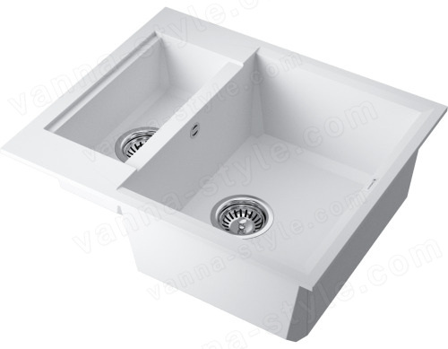 Кухонная мойка Omoikiri Sakaime 60-2-WH 4993911 60x50 из искусственного гранита, белый