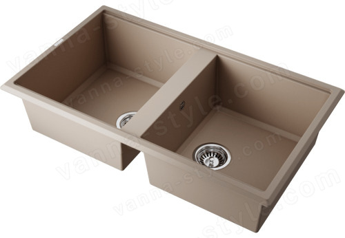Кухонная мойка Omoikiri Tedori 86-2-SA 4993926 86x51 из искусственного гранита, бежевый