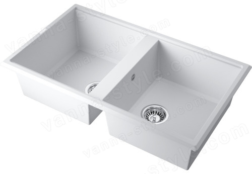 Кухонная мойка Omoikiri Tedori 86-2-WH 4993927 86x51 из искусственного гранита, белый