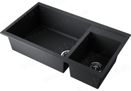 Кухонная мойка Omoikiri Tedori 86-2-LB-BL 4993932 86x50 из искусственного гранита, черный
