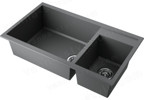 Кухонная мойка Omoikiri Tedori 86-2-LB-PL 4993939 86x50 из искусственного гранита, платина