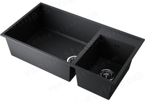 Кухонная мойка Omoikiri Tedori 85-2-U-BL 4993940 85x46.5 из искусственного гранита, черный