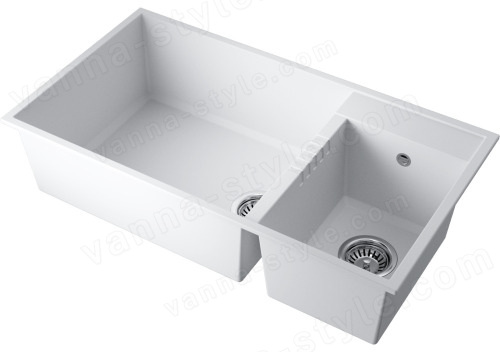 Кухонная мойка Omoikiri Tedori 85-2-U-WH 4993943 85x46.5 из искусственного гранита, белый