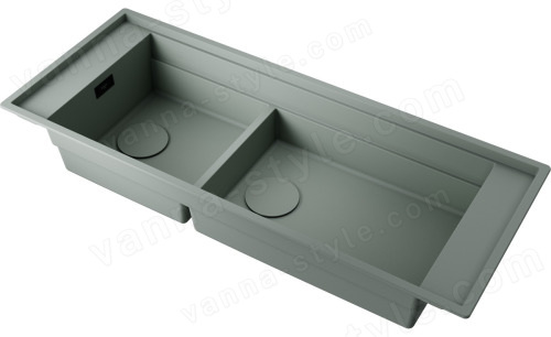 Кухонная мойка Omoikiri Sintesi Pro 114-2-WG 4997453 114x46 из искусственного камня, wind gree
