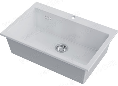 Кухонная мойка Omoikiri Omishima 76-WH Glossy 4997483 76x51 керамическая, белый глянцевый