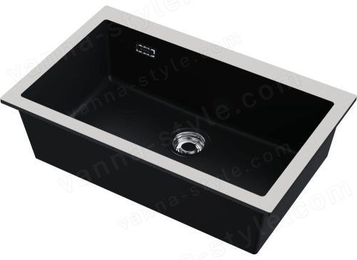 Кухонная мойка Omoikiri Omishima 76-U-BL Matt 4997517 76x48 керамическая, черный матовый