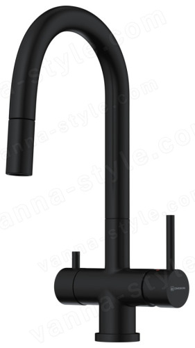 Смеситель для кухни Omoikiri Akita-S GB 4994359 с выдвижным шлангом и подключением фильтра, графит