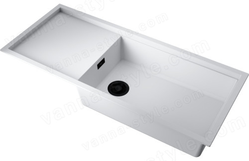 Кухонная мойка Omoikiri Sintesi 116-WH 4997121 116x50 из искусственного камня, белый