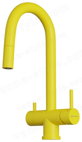 Смеситель для кухни Omoikiri Akita-S SL 4994440 с выдвижным шлангом и подключением фильтра, sicilia