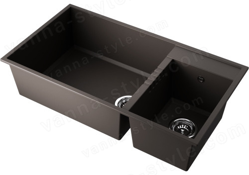Кухонная мойка Omoikiri Tedori 85-2-U-ES 4997240 85x46.5 из искусственного гранита, espresso