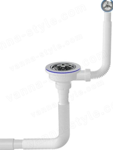 Сифон для кухонной мойки Ceramicanova NV1246, белый
