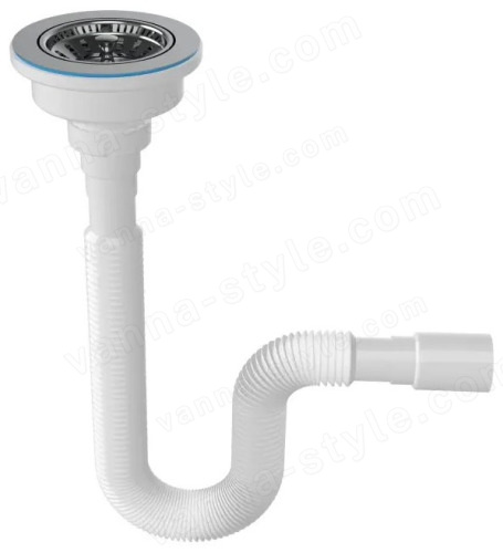 Сифон для кухонной мойки Ceramicanova NV1272, белый