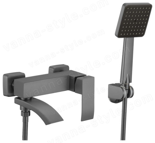 Смеситель для ванны Fmark FALSE FS8624-1Q, графит, графит