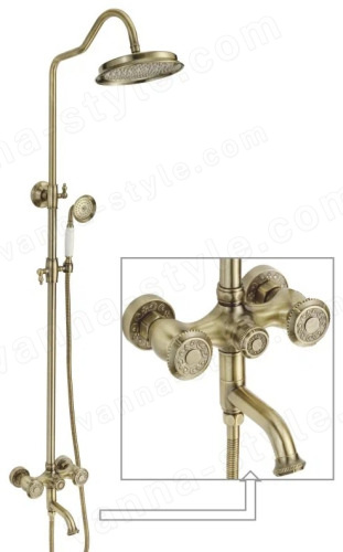 Душевая система Rose FALSE R3036Q, бронза, бронза