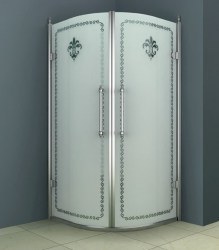 Полукруглый душевой уголок Cezares Retro R1