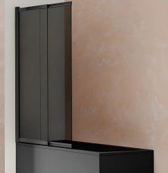 Шторка на ванну Vincea VSB-1E100CGB 100x145 с черным профилем