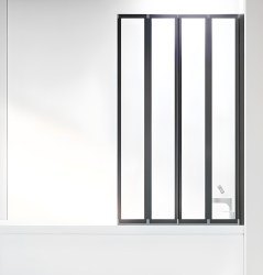 Шторка на ванну Veconi Palau PL74BR-120-01-19C4 120x150 с черным профилем