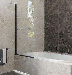 Шторка на ванну Veconi Palau PL79B-70-01-C4 70x150 с черным профилем