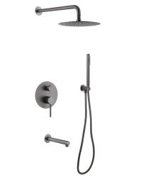 Душевая система Abber Emotion AF8817NG с изливом, никель