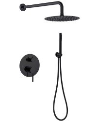 Душевая система Abber Emotion AF8818B, черная матовая
