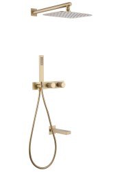 Душевая система Abber Rund AF8717G с изливом, матовое золото