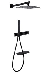 Душевая система Abber Rund AF8750B, черная матовая