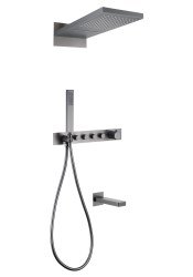 Душевая система Abber Rund AF8753NG с изливом, никель