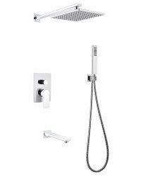 Душевая система Abber Weiss Insel AF8017W с изливом, хром