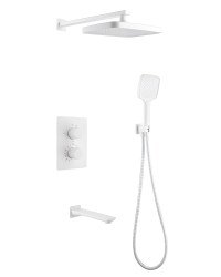 Душевая система Abber Weiss Insel AF8050W с изливом, белая матовая