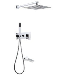 Душевая система Abber Weiss Daheim AF8217 с изливом, хром