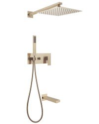Душевая система Abber Weiss Daheim AF8217G с изливом, матовое золото
