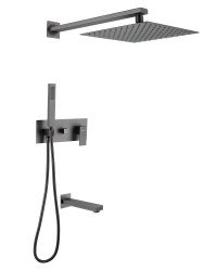 Душевая система Abber Weiss Daheim AF8217NG с изливом, никель