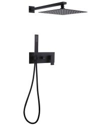 Душевая система Abber Weiss Daheim AF8218B, черная матовая