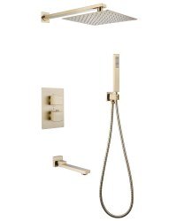 Душевая система Abber Weiss Daheim AF8250G с изливом, матовое золото