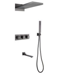 Душевая система Abber Weiss Daheim AF8253NG с изливом, никель