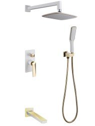 Душевая система Boheme Venturo 384-W-2 с изливом, белая матовая